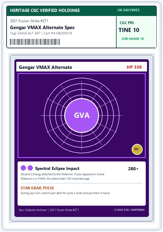 2021 Fusion Strike Gengar VMAX Alt Art PSA 10