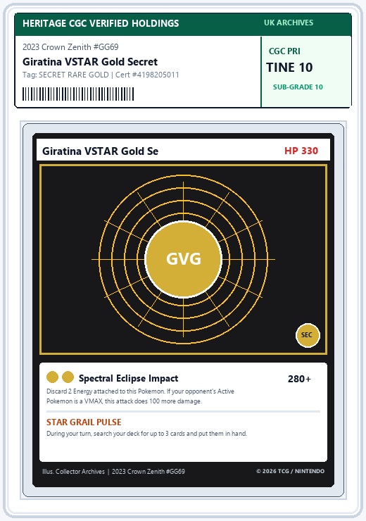 2023 Crown Zenith Giratina VSTAR Gold PSA 10
